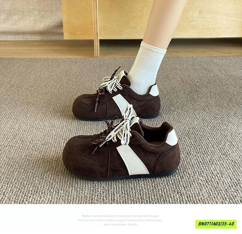 GIÀY THỂ THAO DA LỘN ĐỘN ĐẾ NỮ