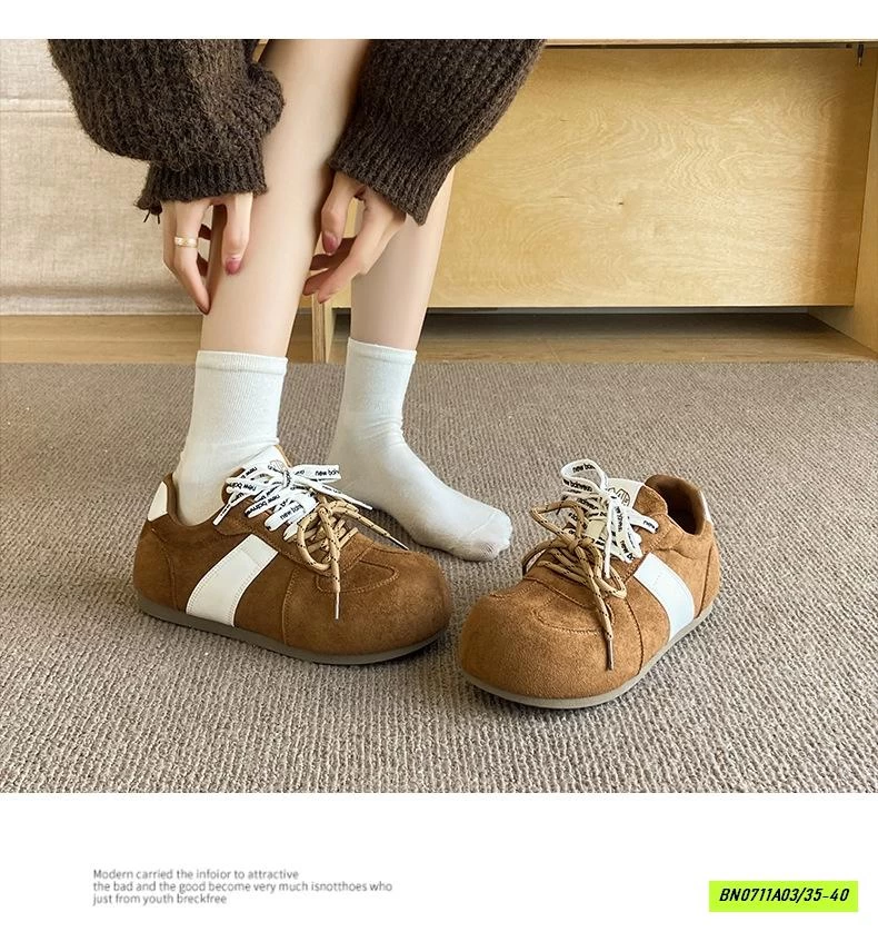 GIÀY THỂ THAO DA LỘN ĐỘN ĐẾ NỮ