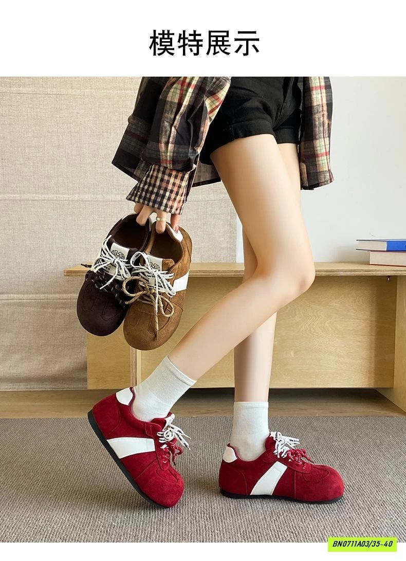 GIÀY THỂ THAO DA LỘN ĐỘN ĐẾ NỮ