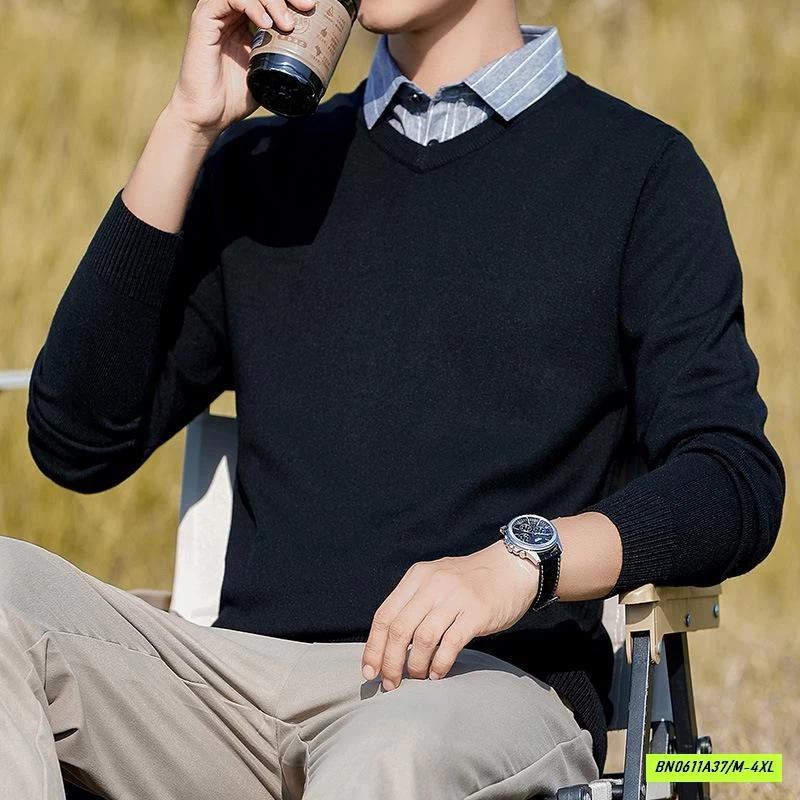 ÁO LEN CAO CẤP CỔ SƠ MI GIẢ 2 LỚP