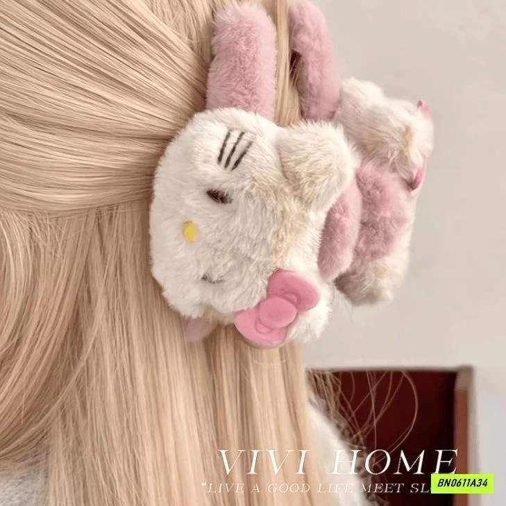 SÉT 2 KẸP TÓC LÔNG KITTY