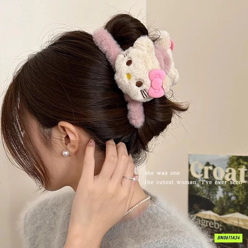 SÉT 2 KẸP TÓC LÔNG KITTY