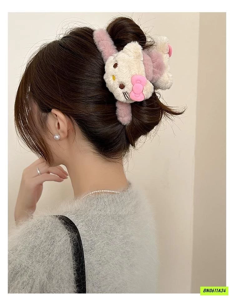 SÉT 2 KẸP TÓC LÔNG KITTY