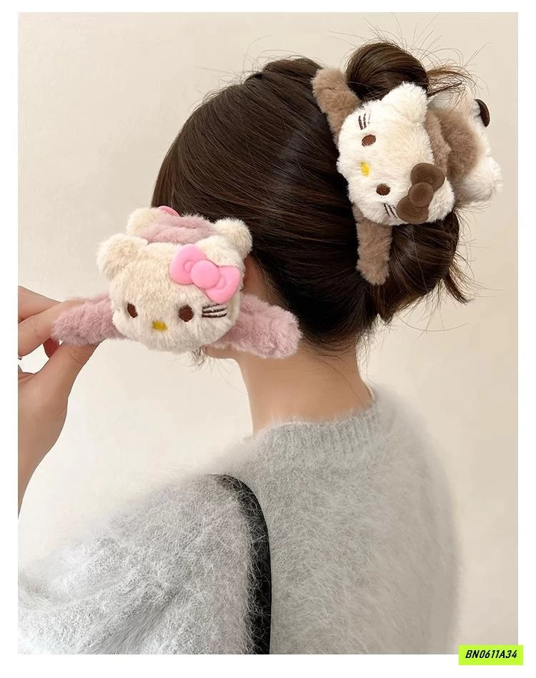 SÉT 2 KẸP TÓC LÔNG KITTY