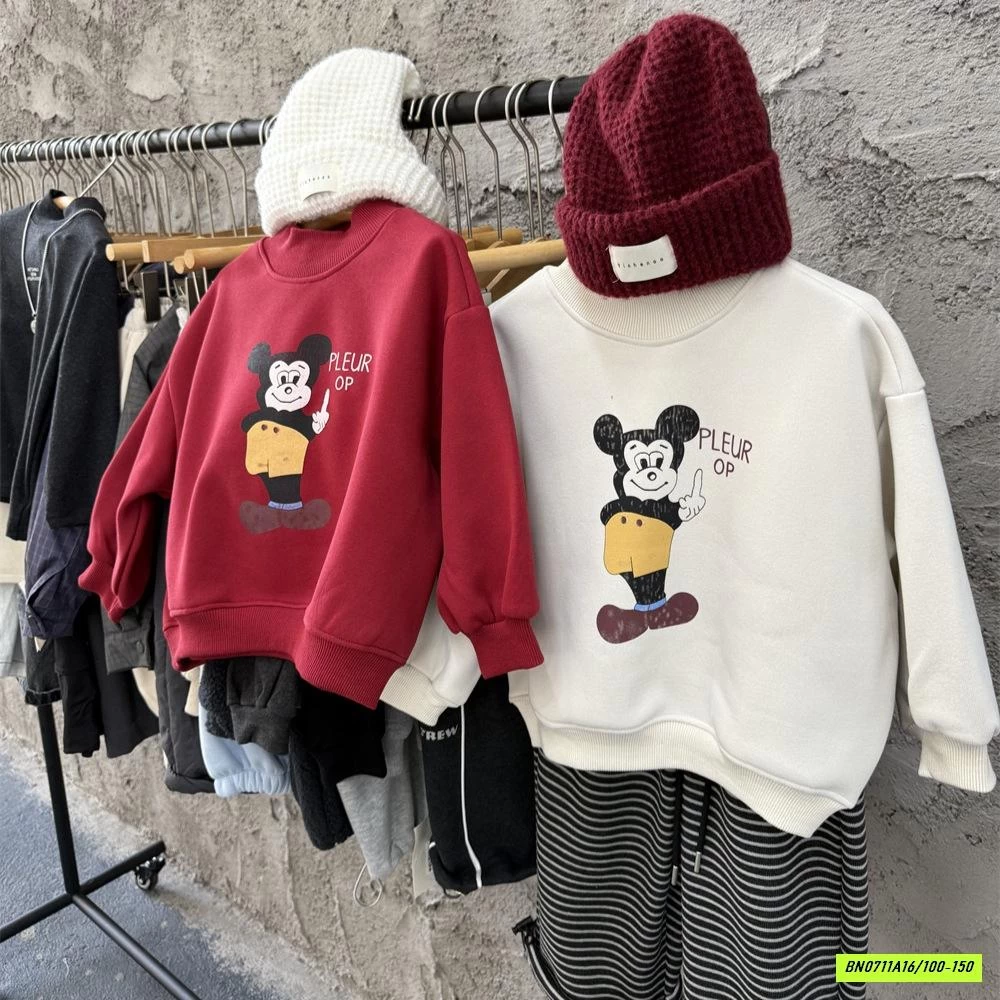 ÁO NỈ MICKEY CỔ 3P LÓT LÔNG CỪU