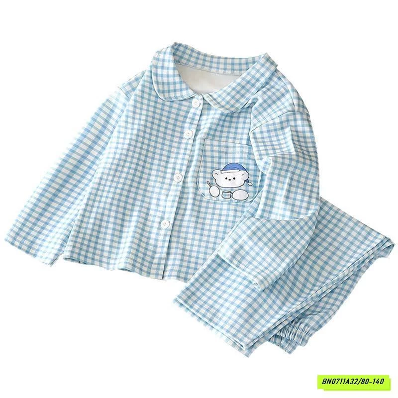 PIZAMA COTTON CỔ SEN