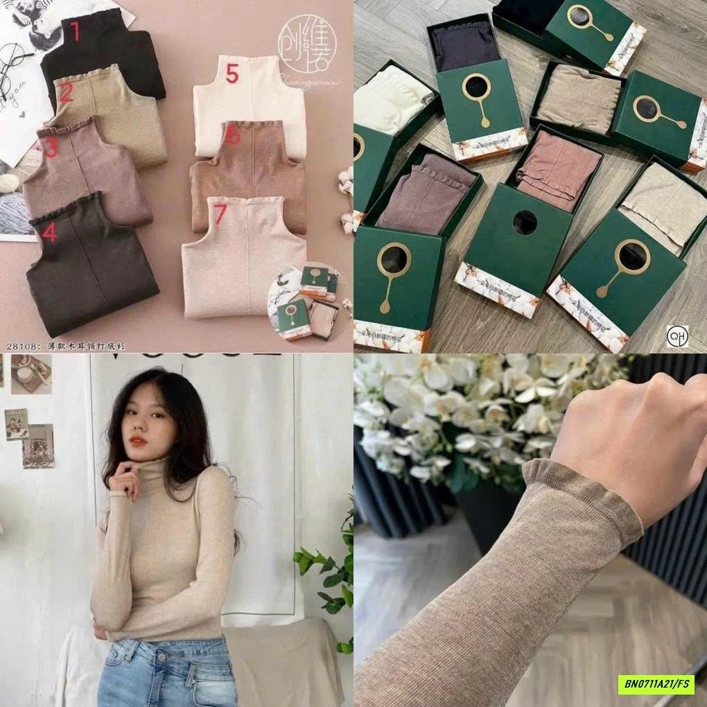 ÁO GIỮ NHIỆT NỘI ĐỊA CỔ BÈO GÂN TRƯỚC