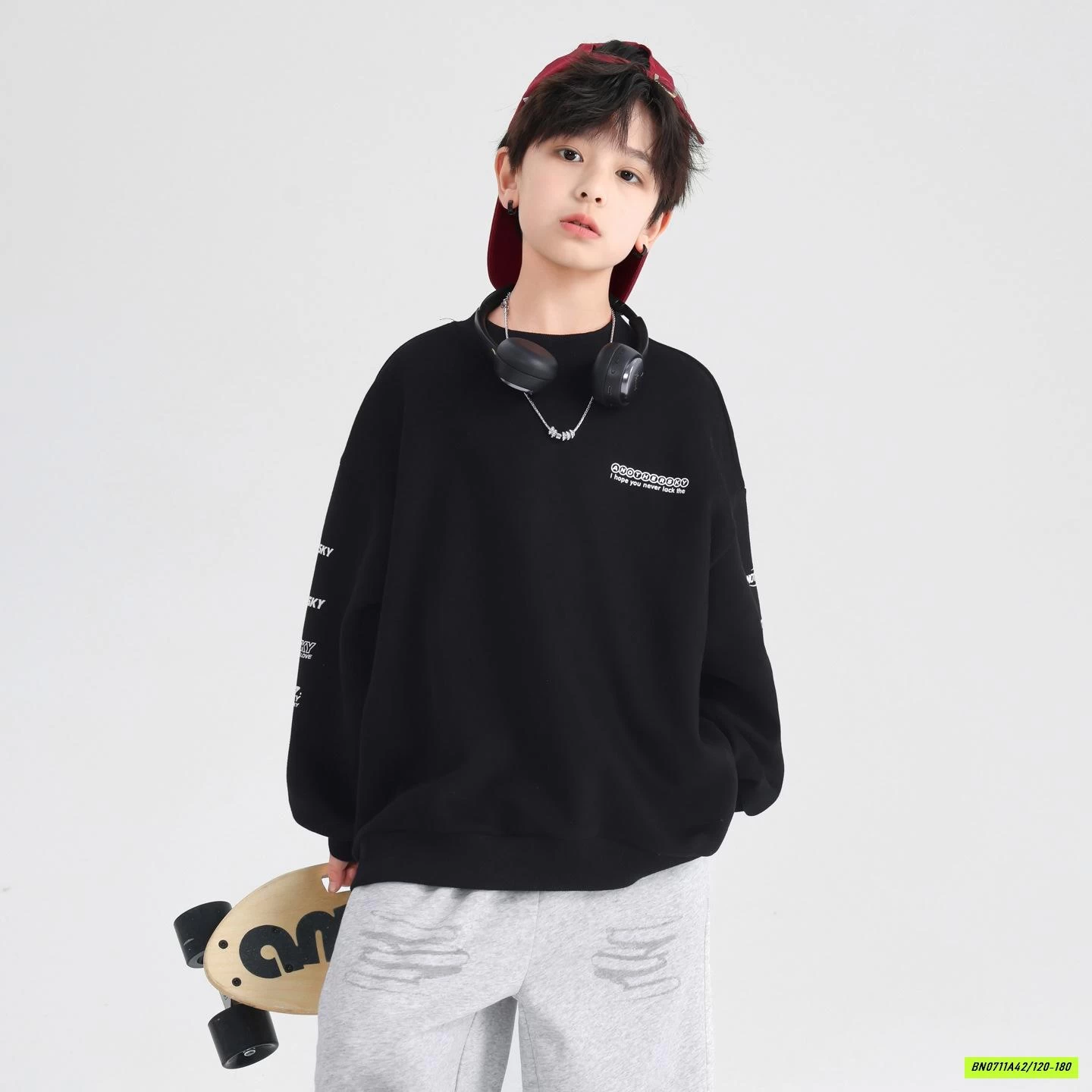 ÁO NỈ CỔ TRÒN BASIC HHBABY