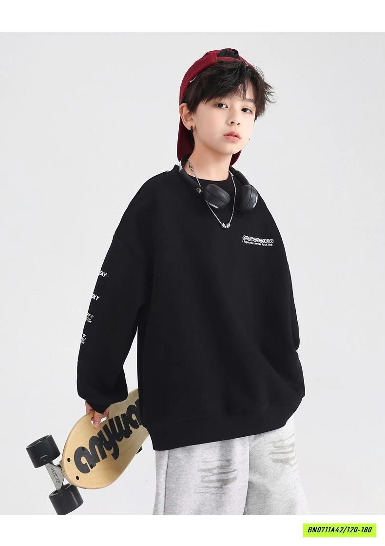 ÁO NỈ CỔ TRÒN BASIC HHBABY