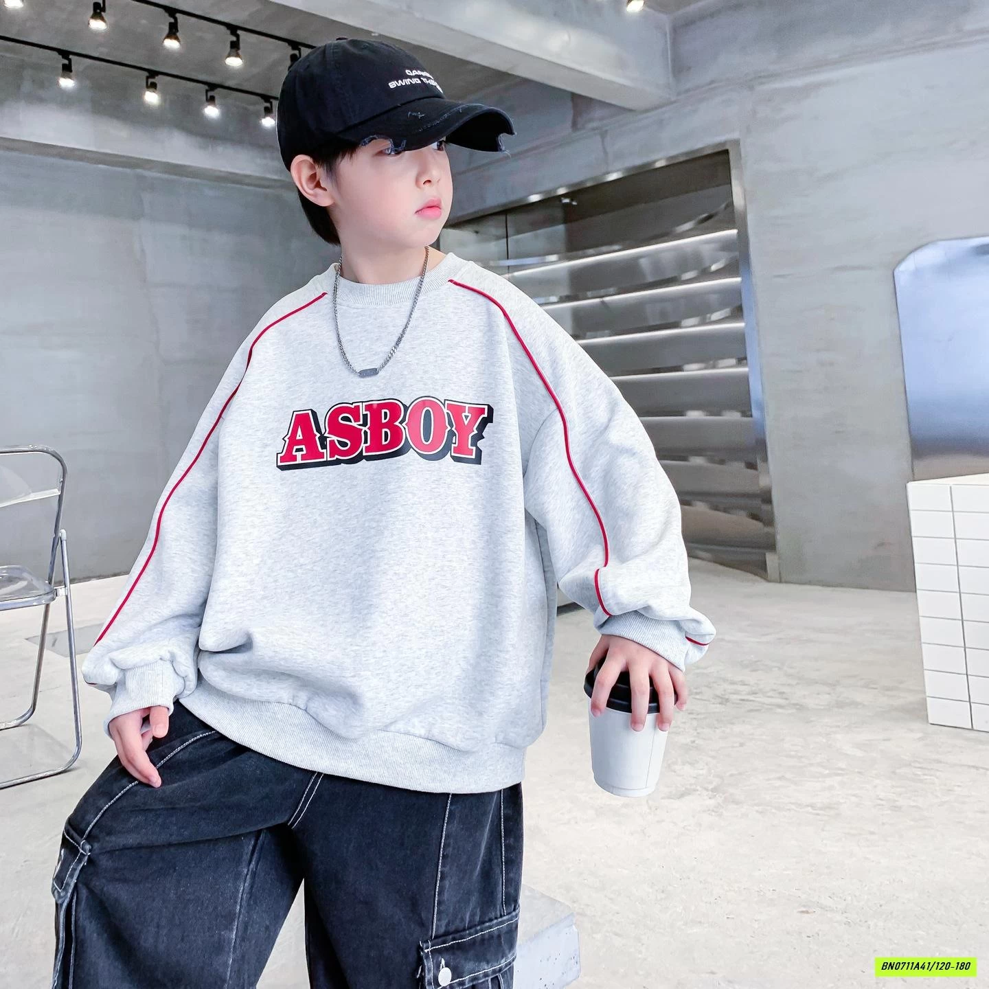 HOODIE XÁM ASBOY HHBABY