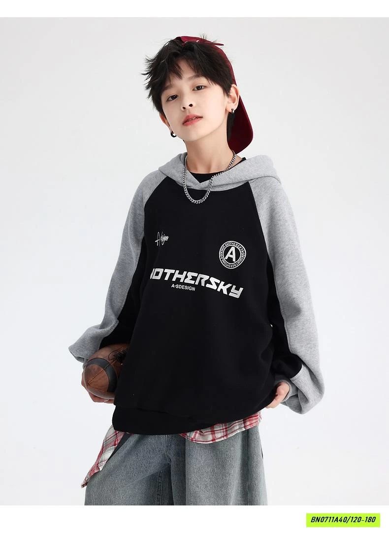 HOODIE NỈ PHỐI MÀU TAY HHBABY