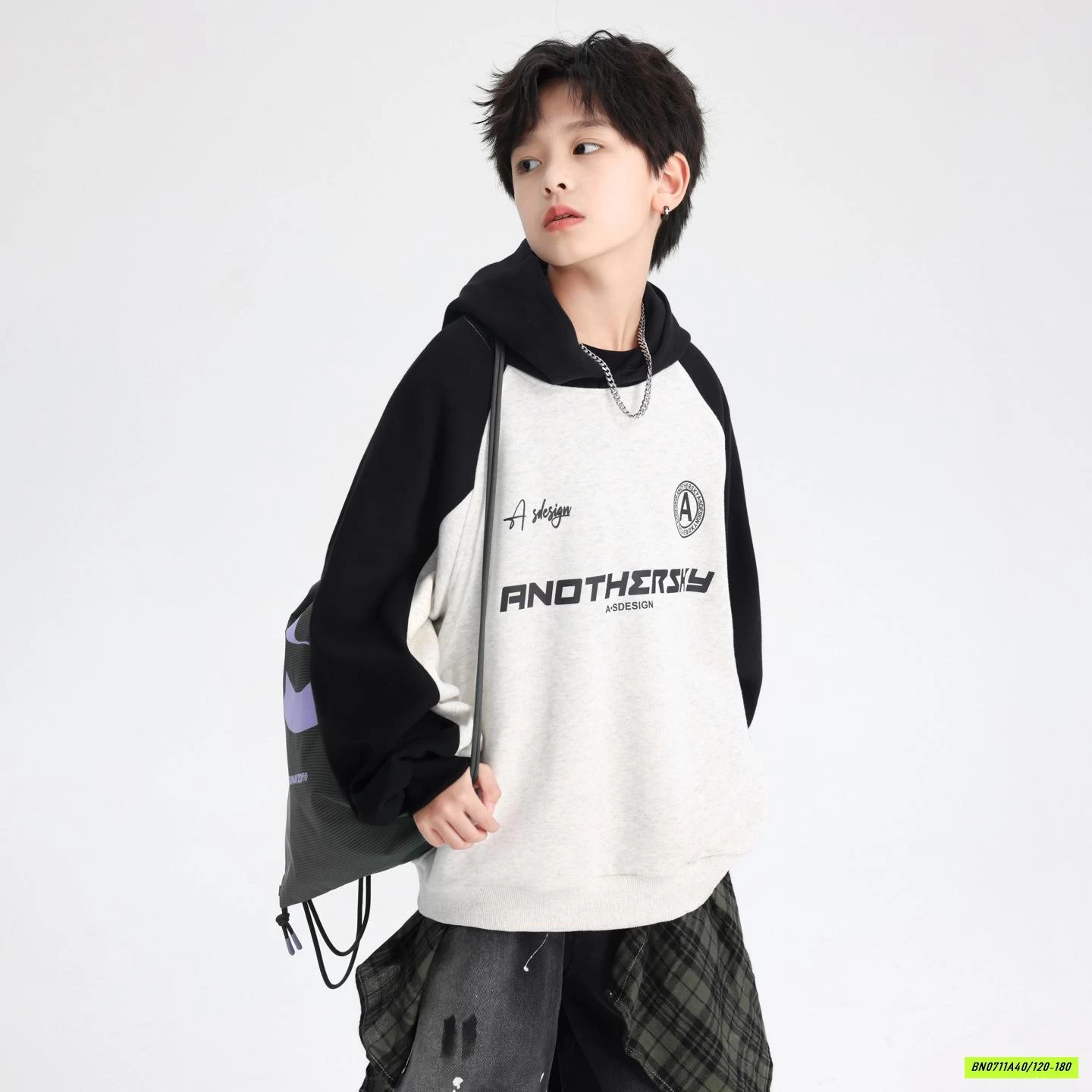 HOODIE NỈ PHỐI MÀU TAY HHBABY