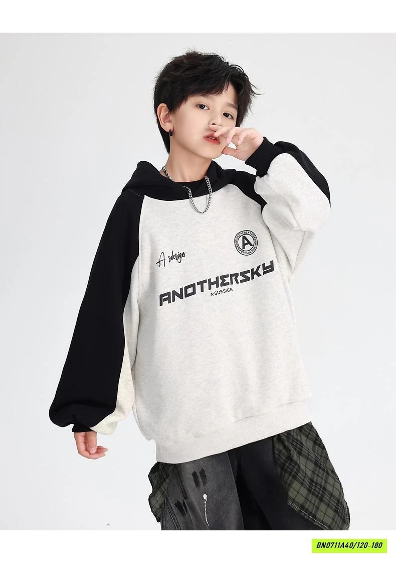 HOODIE NỈ PHỐI MÀU TAY HHBABY