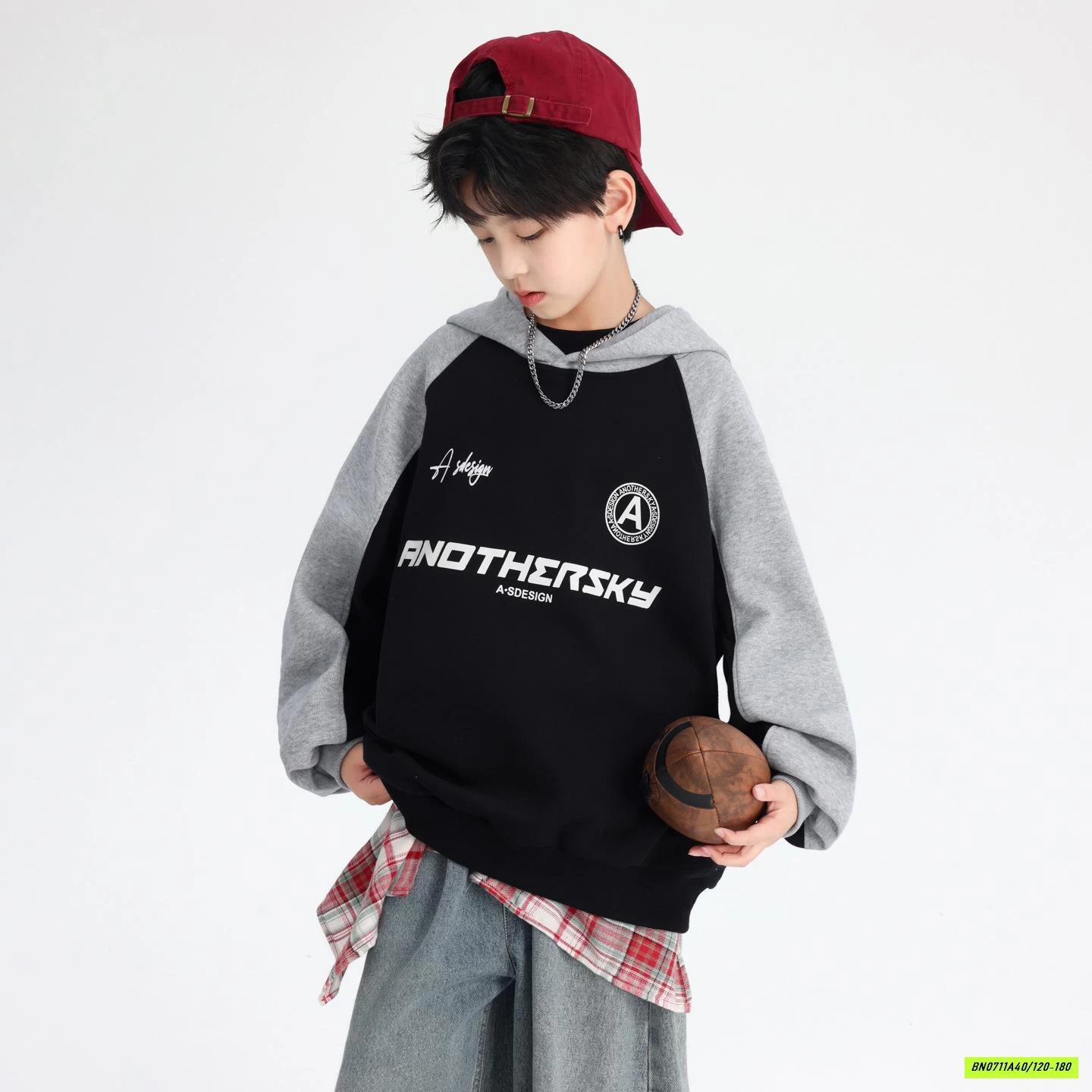 HOODIE NỈ PHỐI MÀU TAY HHBABY