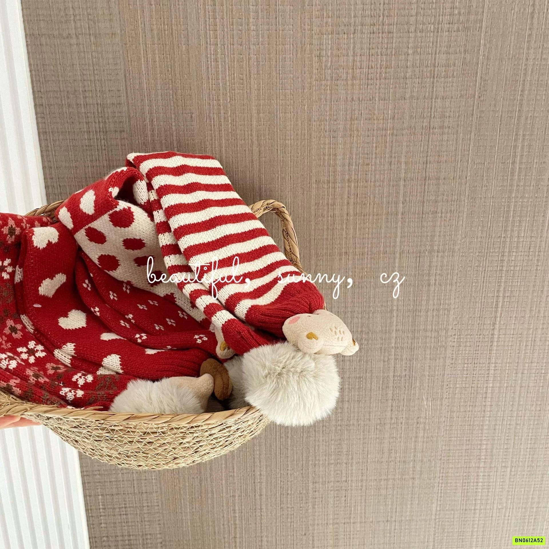 KHĂN LEN TONE ĐỎ