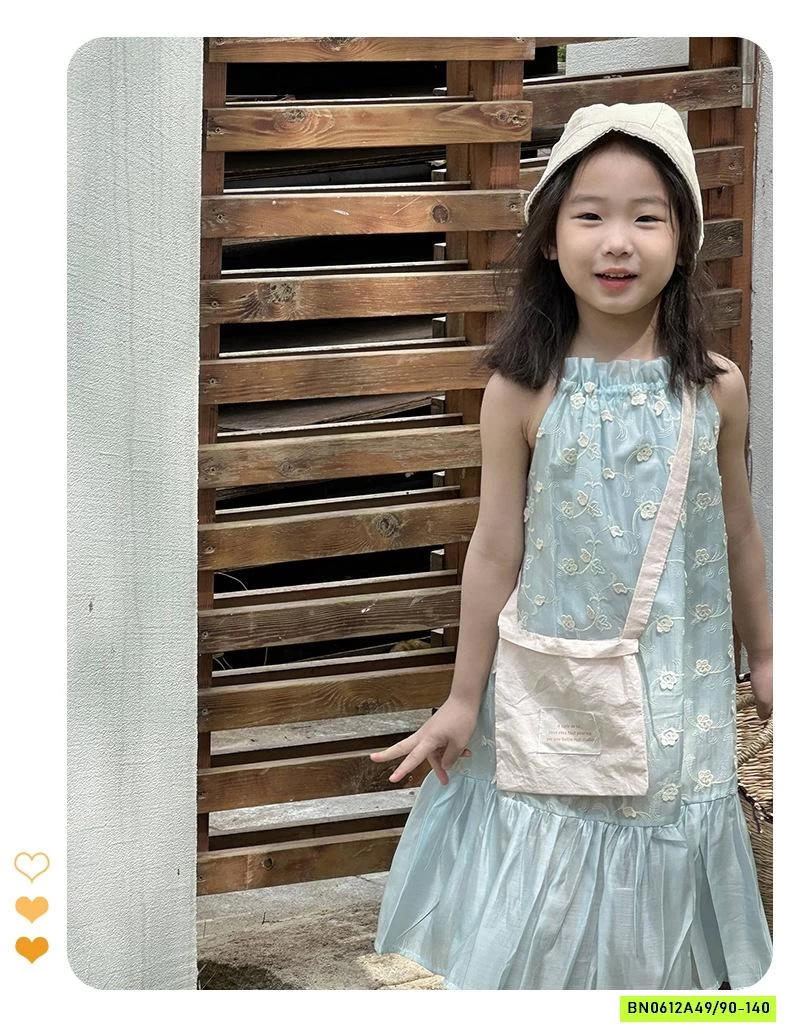 ĐẦM YẾM XANH THÊU HOA NỔI