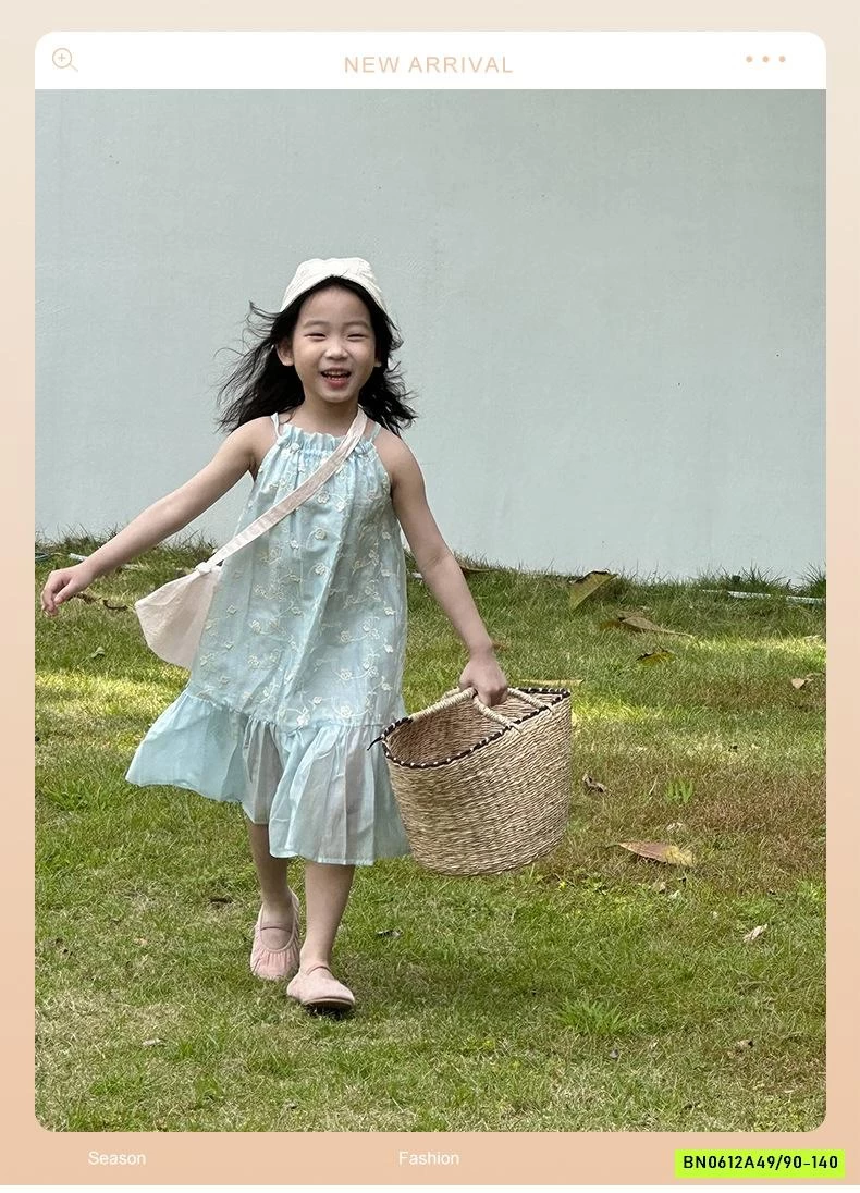 ĐẦM YẾM XANH THÊU HOA NỔI