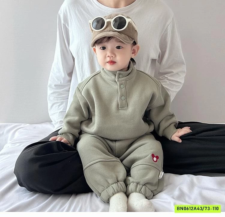 BỘ NỈ BÔNG THÊU LOGO SZ NHÍ