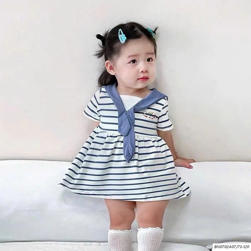 ĐẦM COTTON KẺ XANH