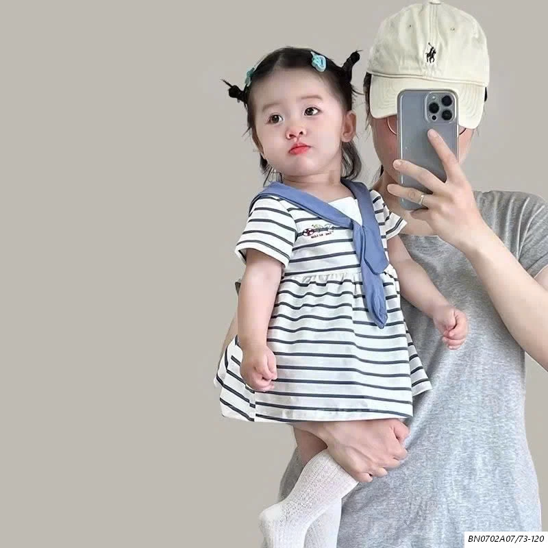 ĐẦM COTTON KẺ XANH