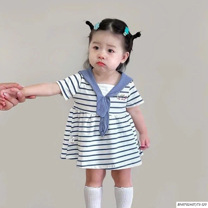 ĐẦM COTTON KẺ XANH