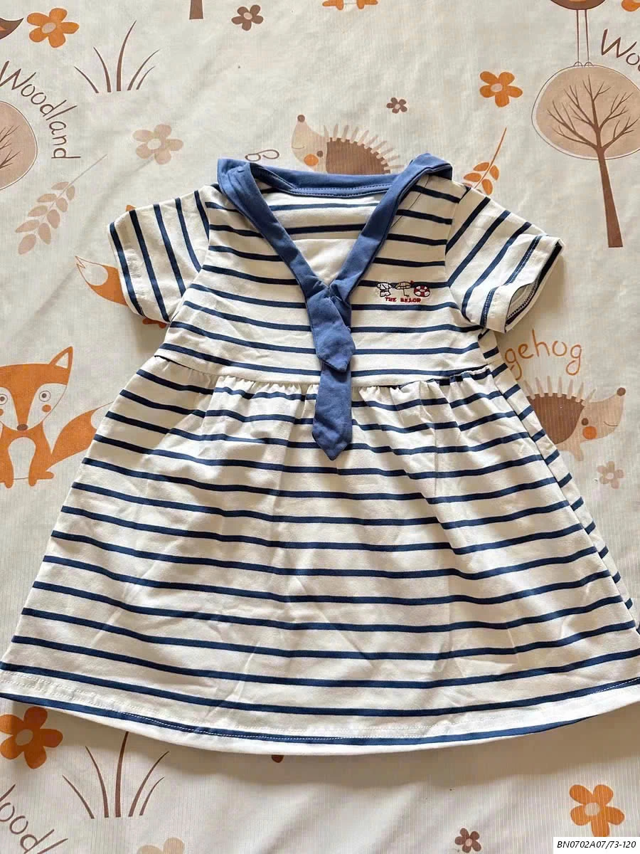 ĐẦM COTTON KẺ XANH