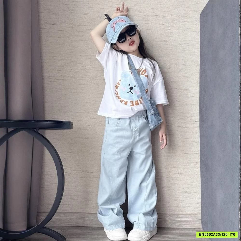 ÁO THUN GẤU MIX QUẦN SUÔNG