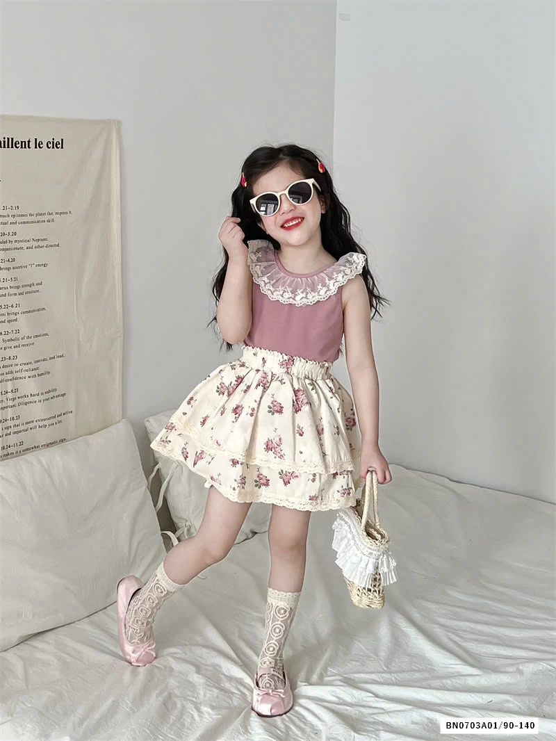 SÉT ÁO HỒNG MIX CV HOA