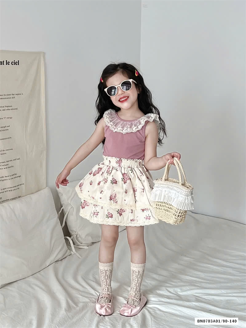 SÉT ÁO HỒNG MIX CV HOA