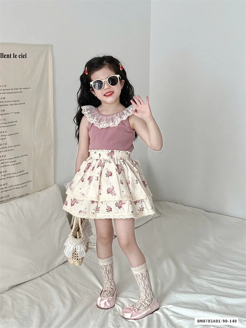 SÉT ÁO HỒNG MIX CV HOA