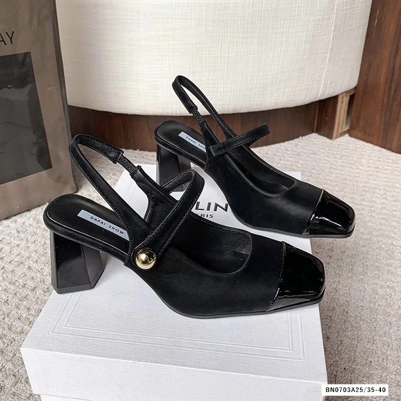 GIÀY CAO GÓT MŨI VUÔNG GÓT HỞ NỮ