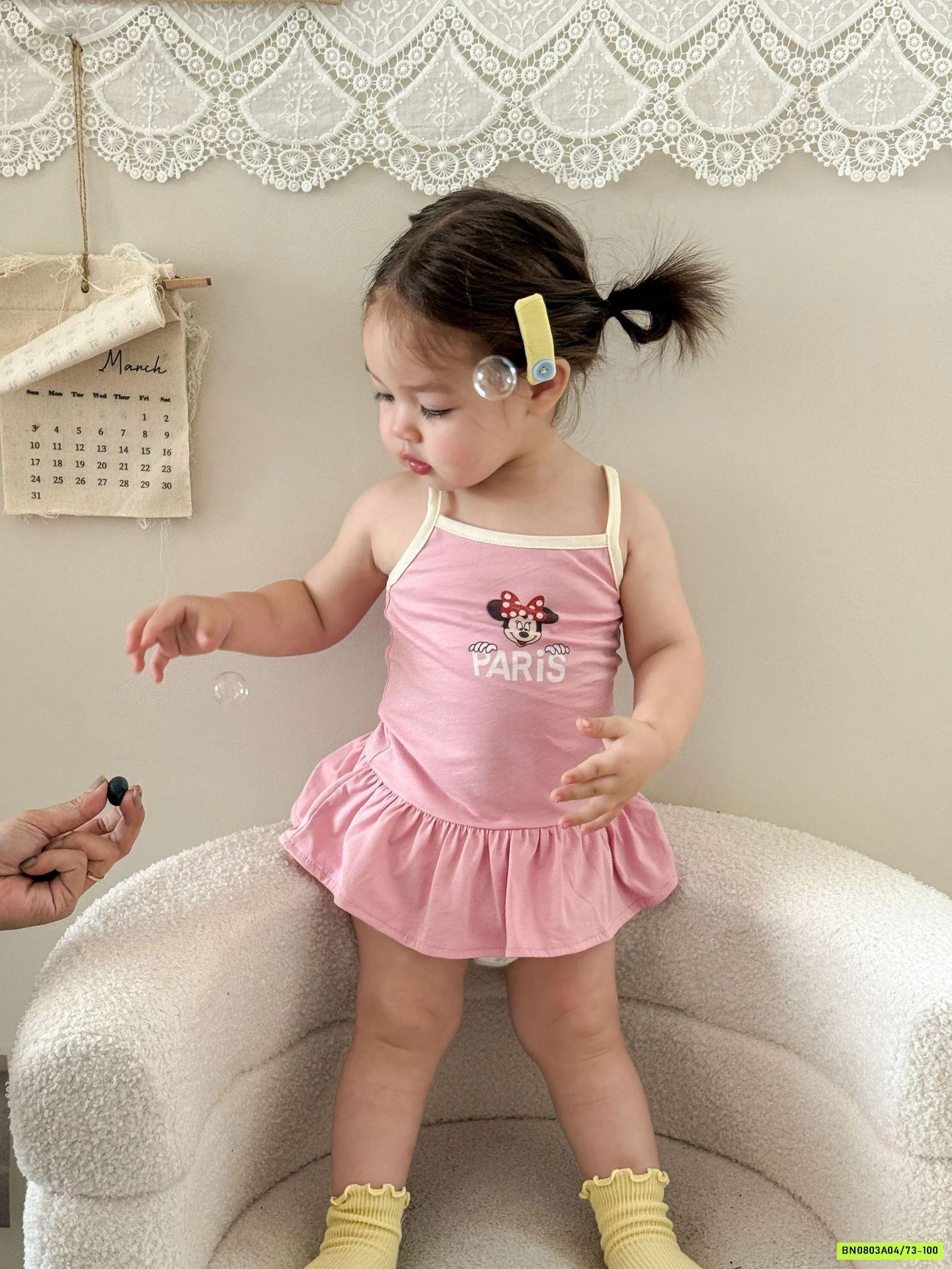 ĐẦM 2 DÂY MICKEY HỒNG SZ NHÍ