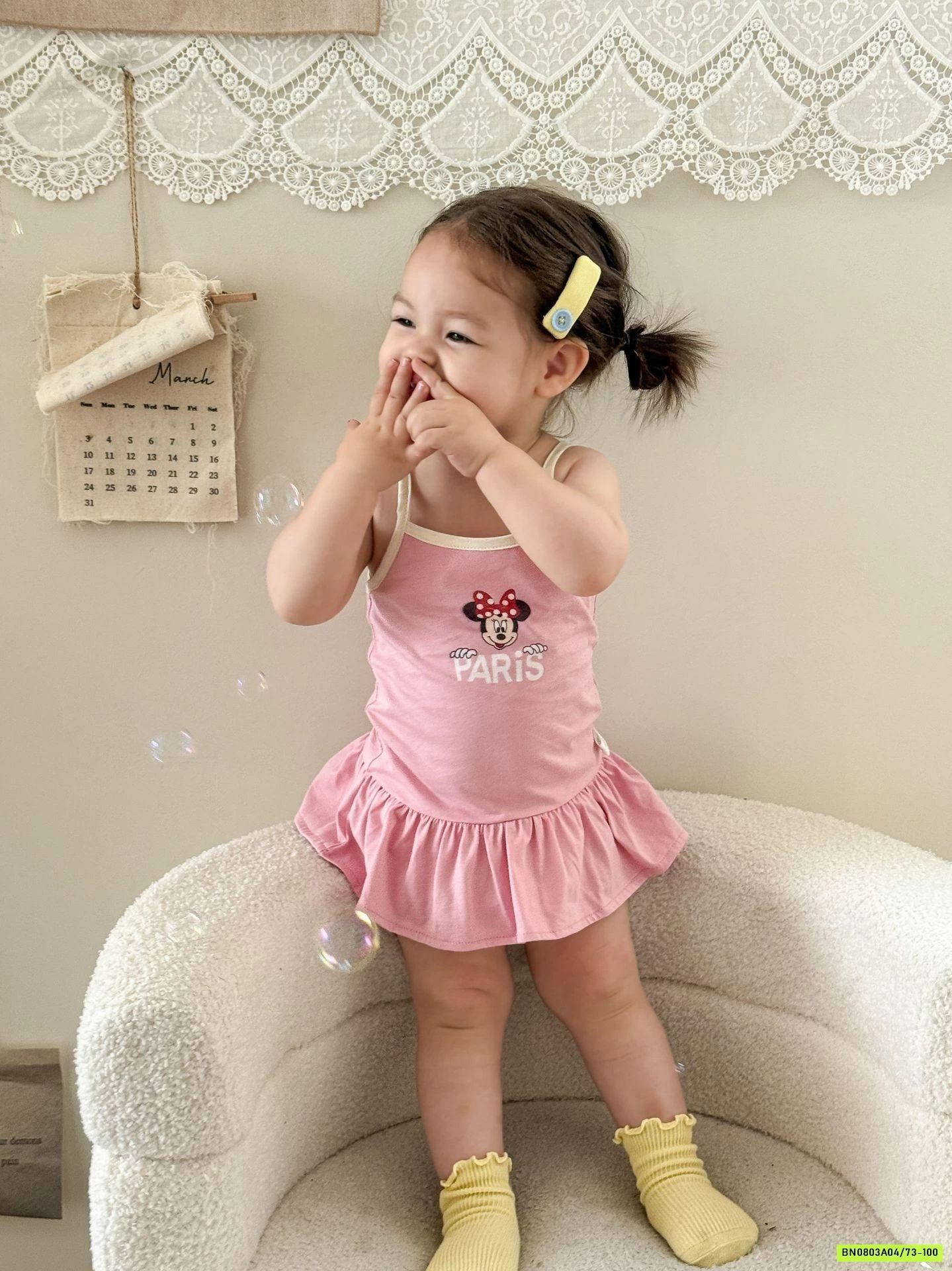 ĐẦM 2 DÂY MICKEY HỒNG SZ NHÍ
