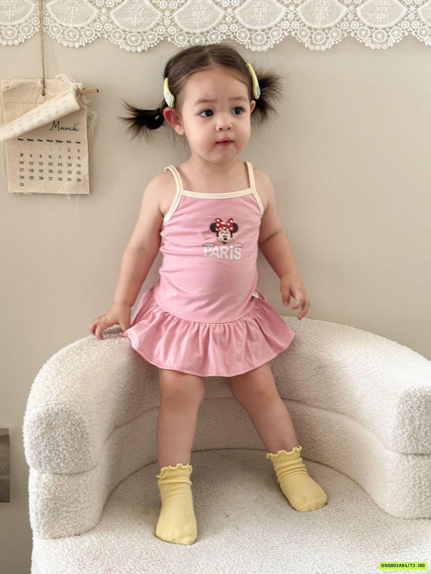 ĐẦM 2 DÂY MICKEY HỒNG SZ NHÍ