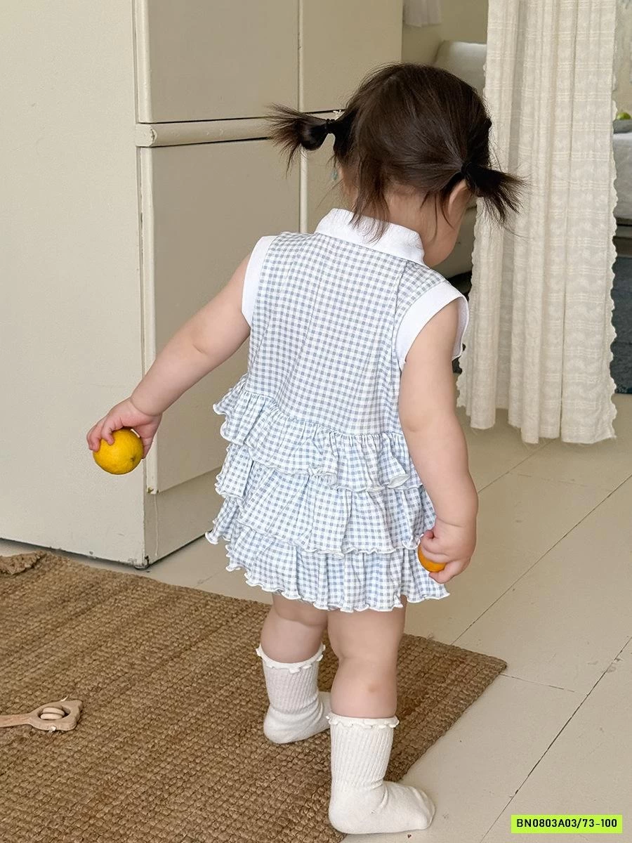 BODY VÁY CARO XANH SZ NHÍ