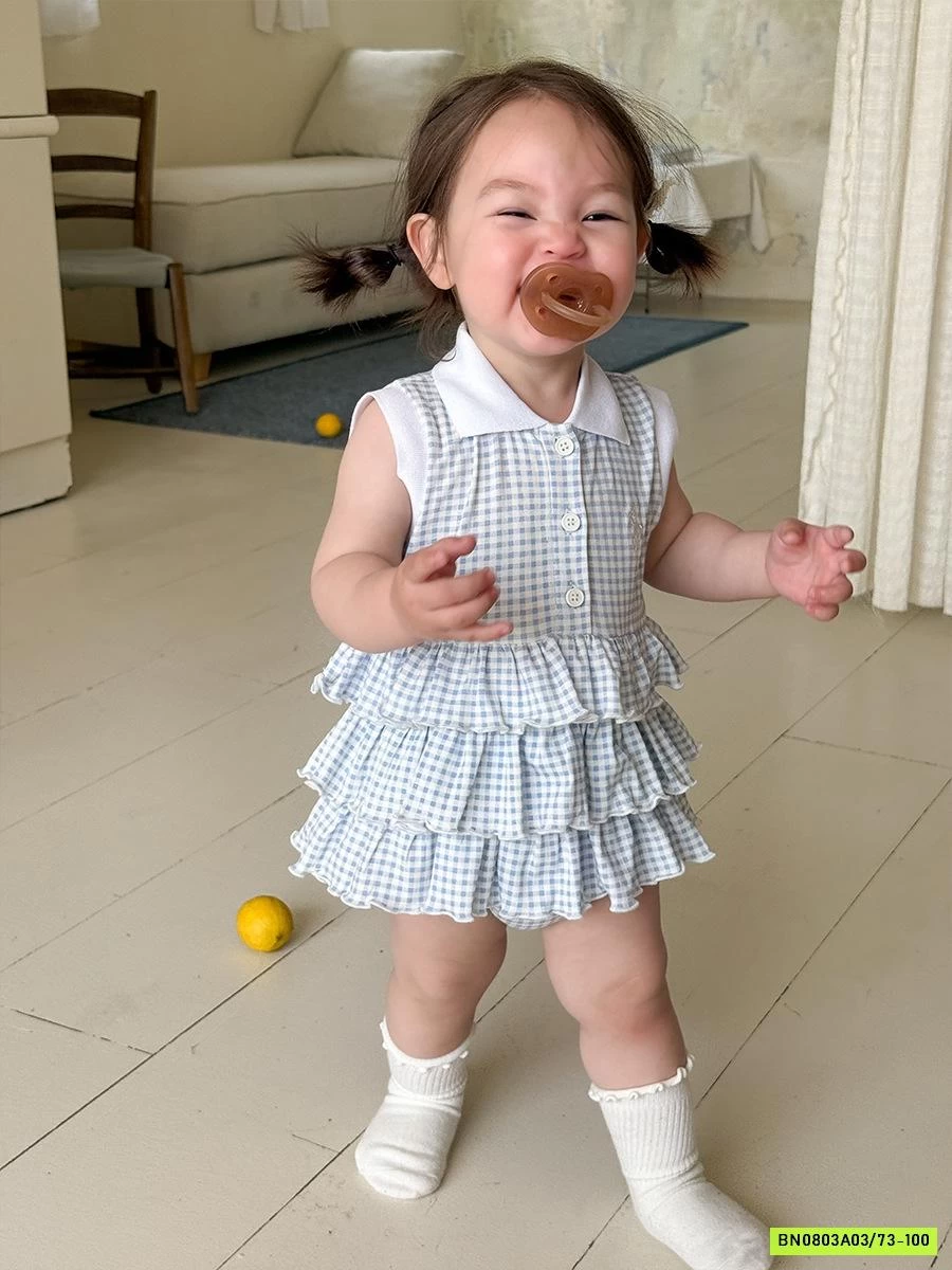 BODY VÁY CARO XANH SZ NHÍ