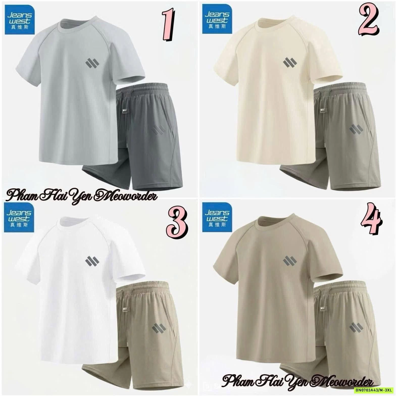 SÉT BỘ THỂ THAO NAM JEANS WEST