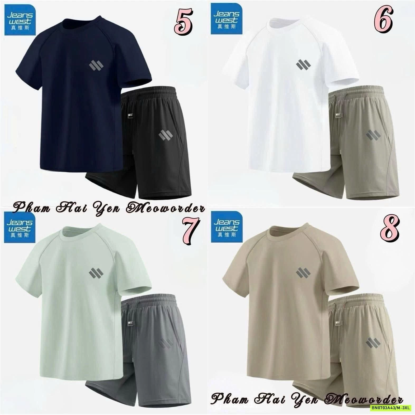 SÉT BỘ THỂ THAO NAM JEANS WEST