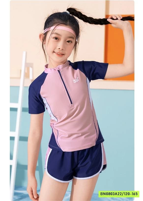 SÉT BƠI NGẮN TAY THỂ THAO 361 BÉ GÁI