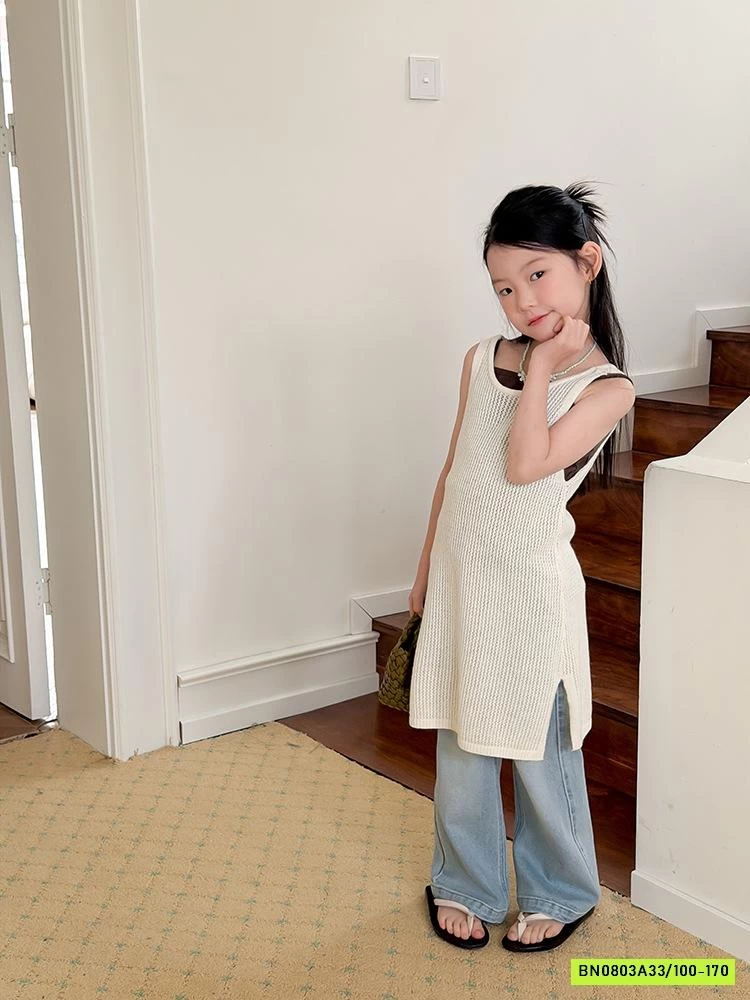 ĐẦM LEN DỆT 2 DÂY XẺ GẤU 26A222 AMBB