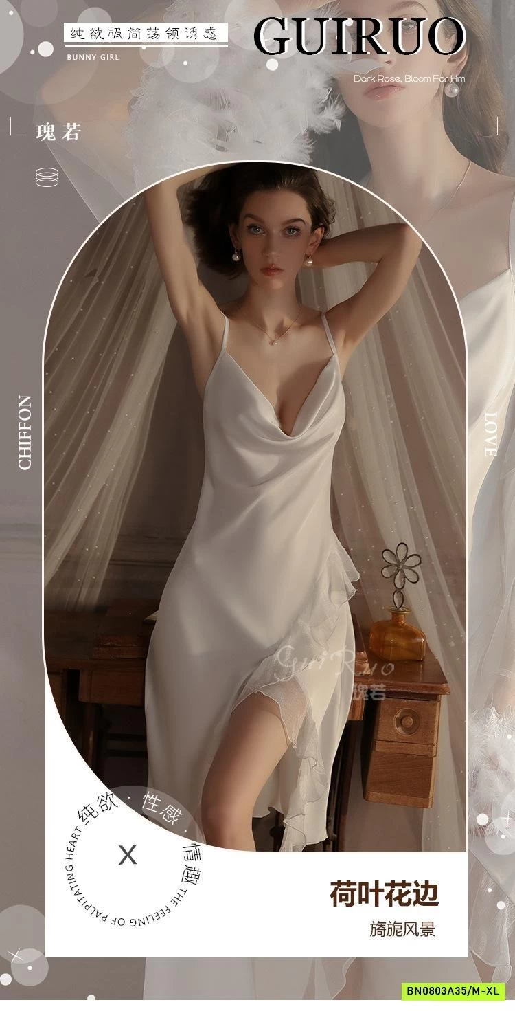 SÉT VÁY NGỦ LỤA 2 DÂY KÈM ÁO CHOÀNG