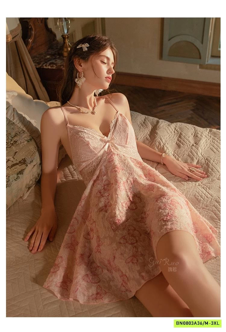 VÁY NGỦ LỤA HOA 2S