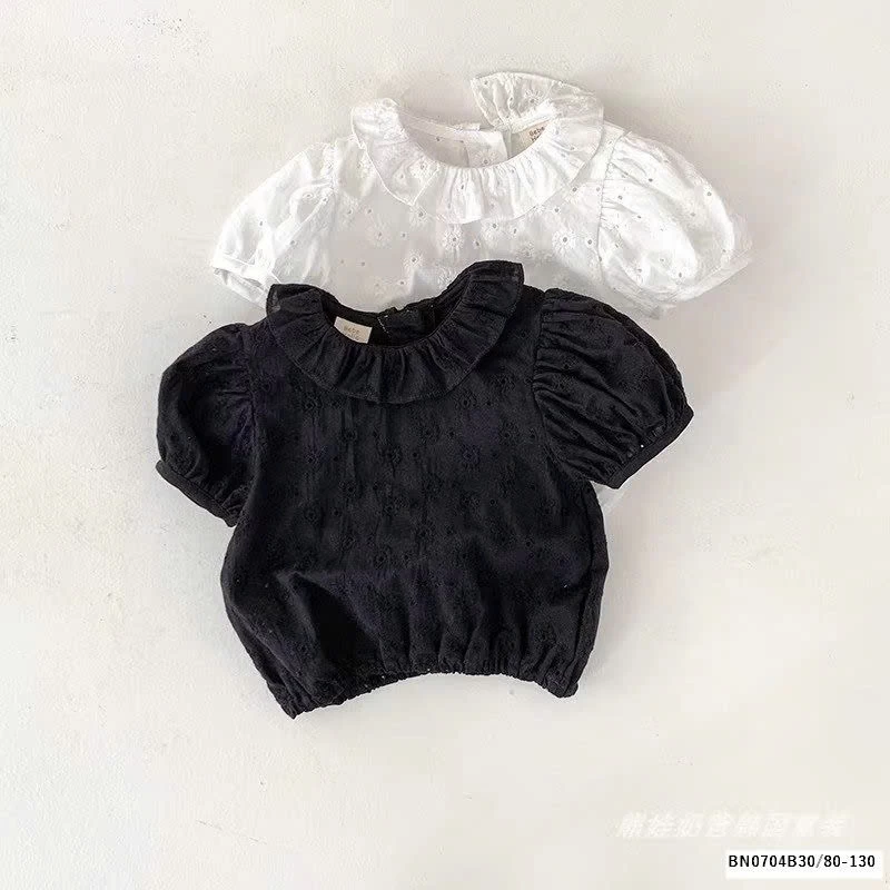 ÁO SƠ MI HOA THÊU TAY BỒNG NHÍ