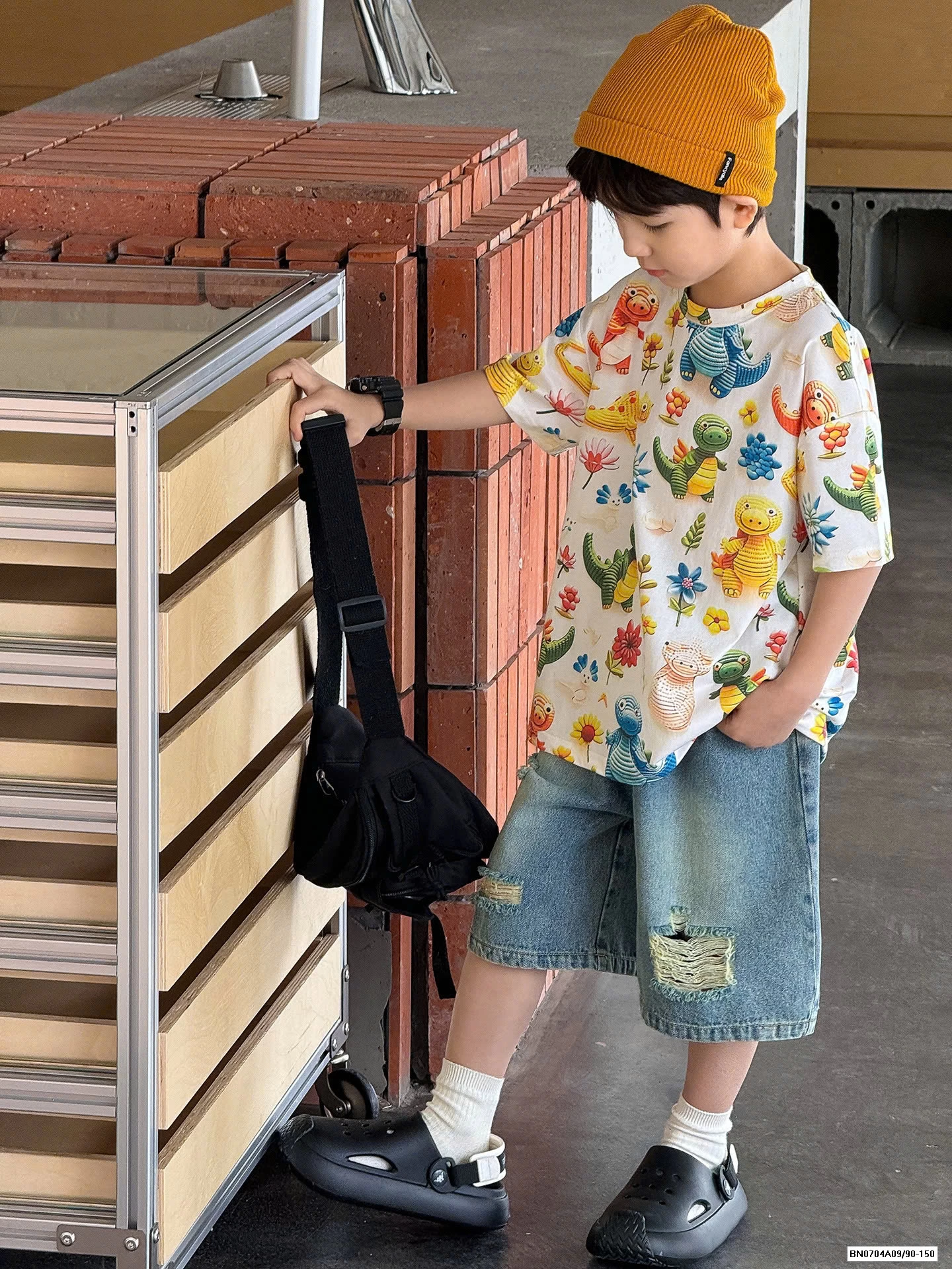 ÁO KHỦNG LONG MIX JEANS RÁCH