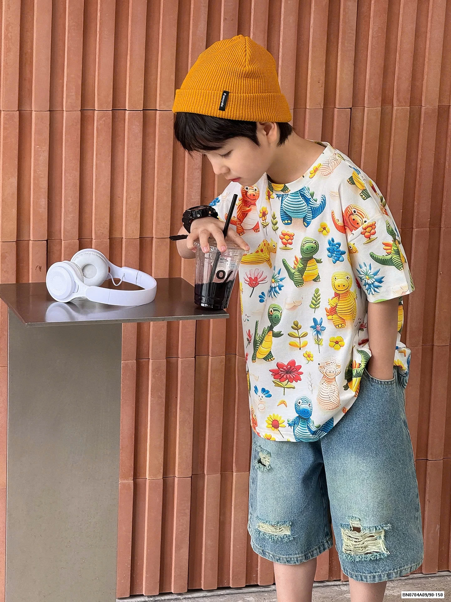 ÁO KHỦNG LONG MIX JEANS RÁCH