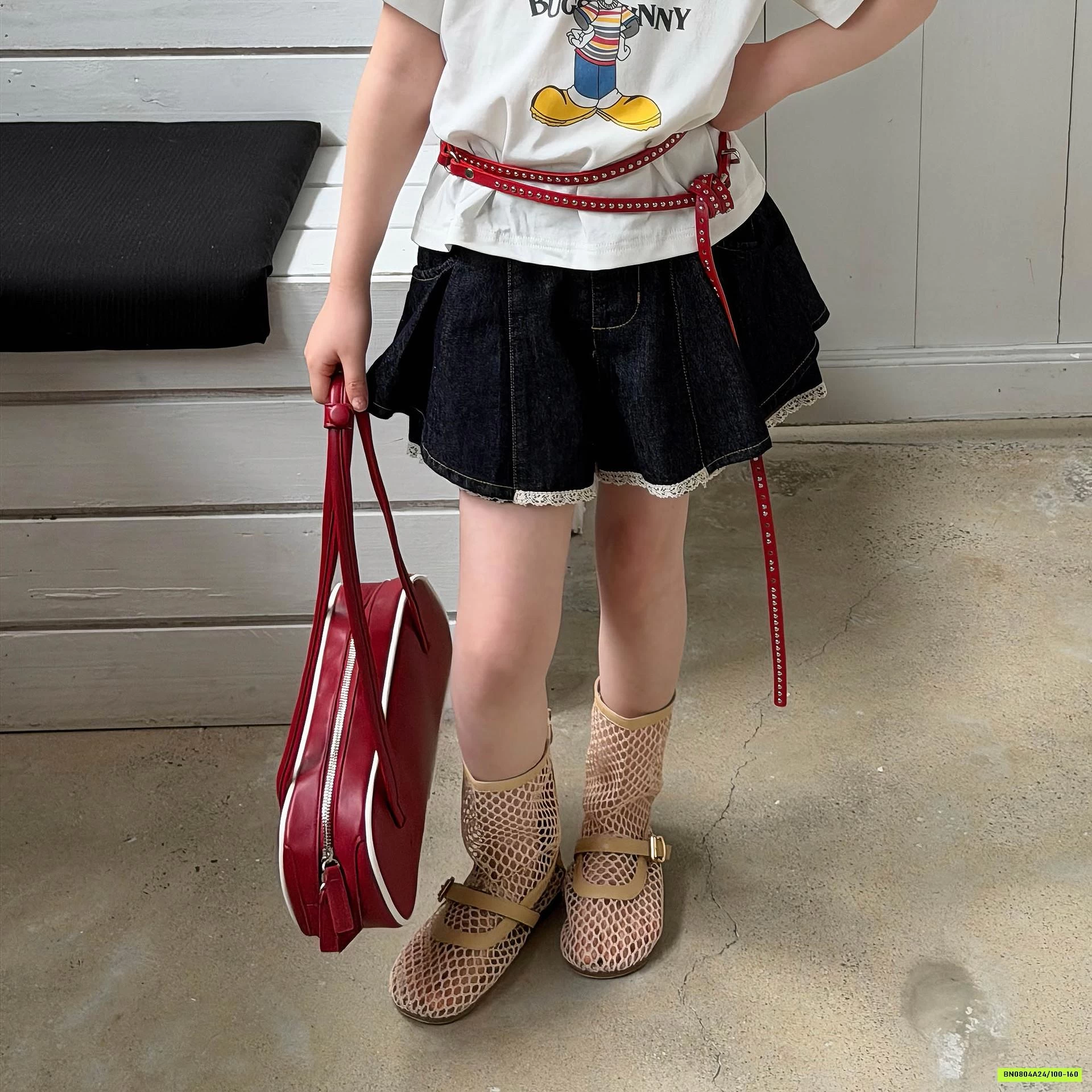 ÁO THUN THỎ MIX QUẦN VÁY DENIM