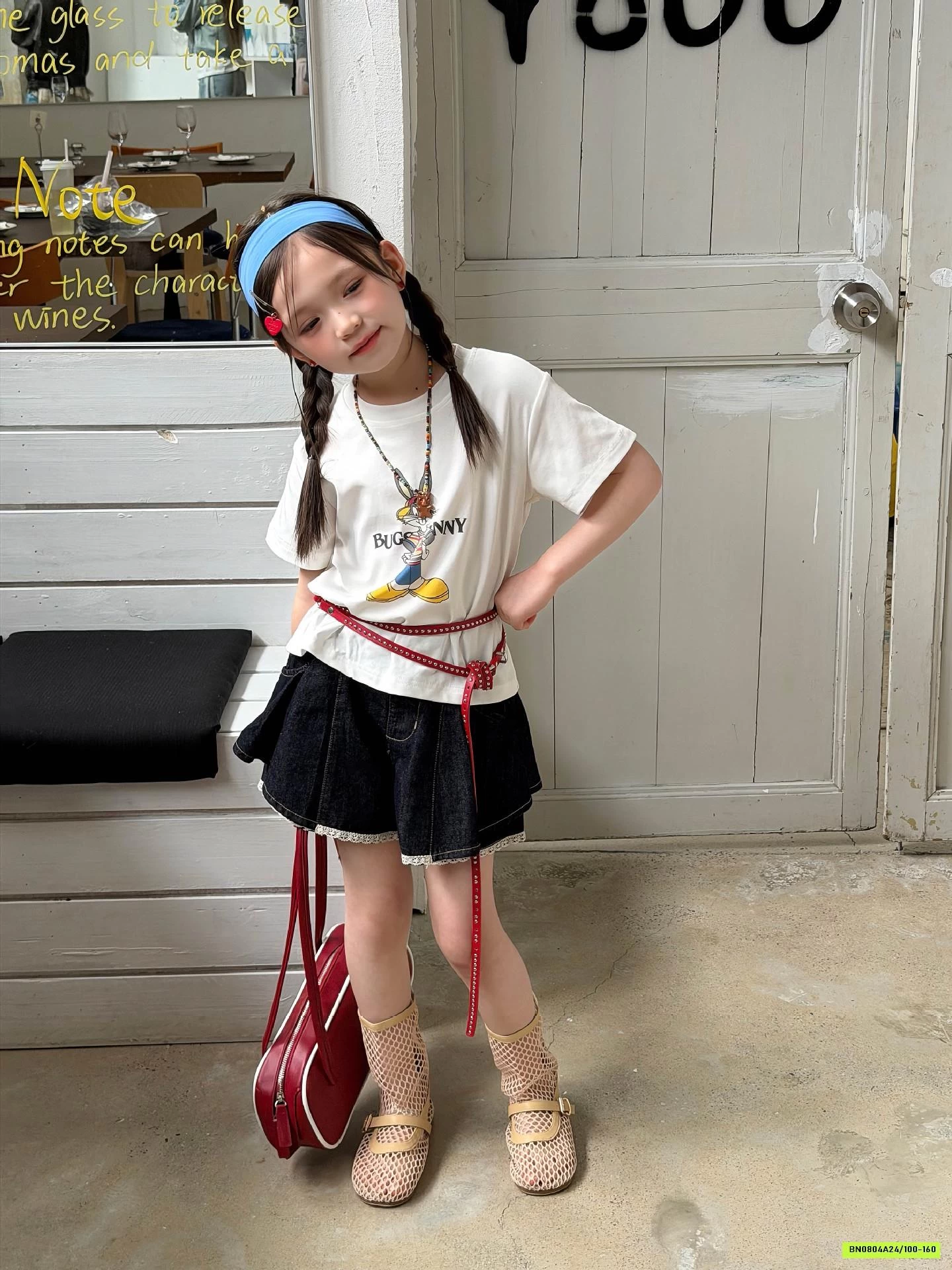 ÁO THUN THỎ MIX QUẦN VÁY DENIM