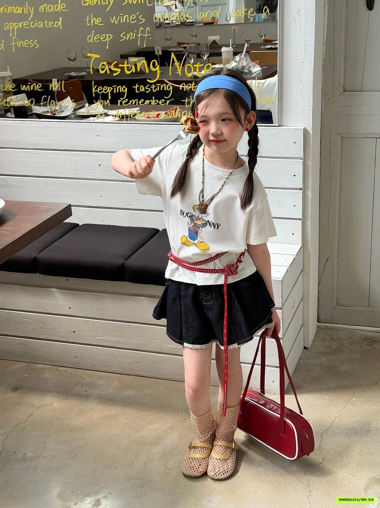 ÁO THUN THỎ MIX QUẦN VÁY DENIM