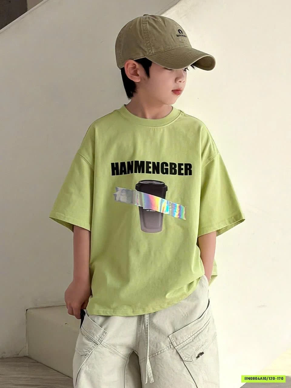 ÁO THUN XANH IN HÌNH CỐC SZ ĐẠI