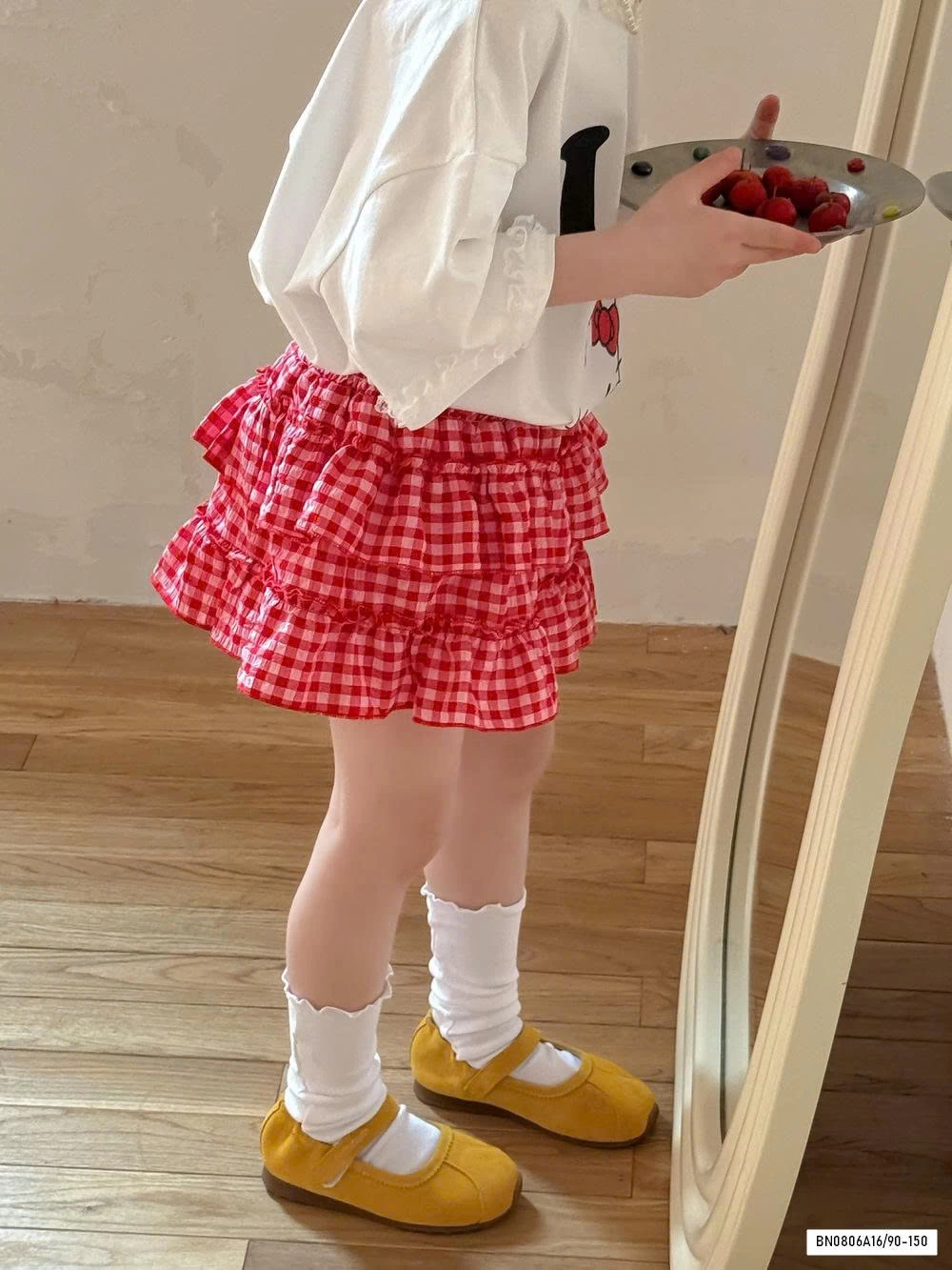 ÁO KITTY MIX CV CARO ĐỎ KUMAIKIDS